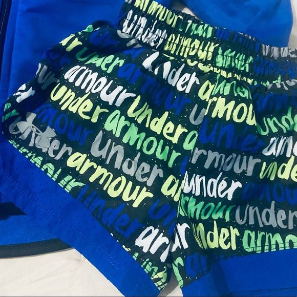 Kids Under Armour UA jacket logo shorts full zip easy pull in fall set BTS - Picture 3 of 5